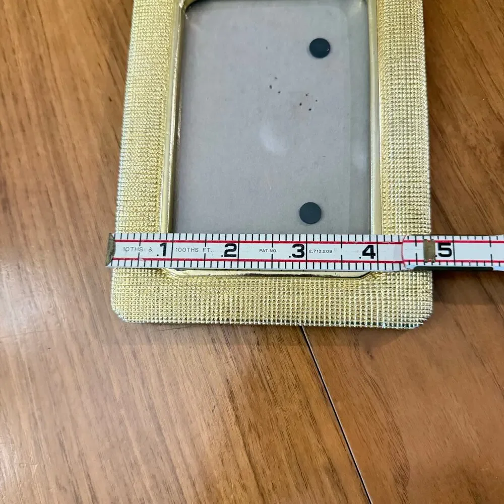 Brass Picture Frame Etched Rounded Rectangle 4.75” x 6.25”